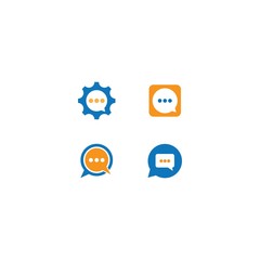 Chat logo template vector icon design
