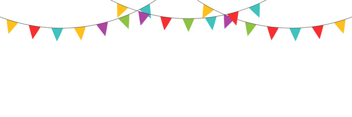 Carnival  colored garlands and bunting. Vector isolated illustration. Confetti festive colorful carnival illustration. Celebrate background.