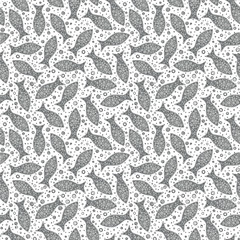 Seamless pattern with hand drawn fish for coloring book