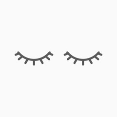 eyelashes icon, mascara vector illustration