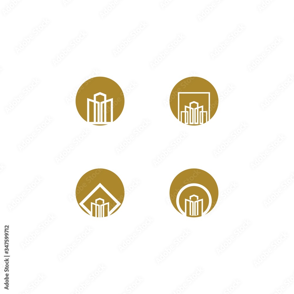 Wall mural real estate logo icon design