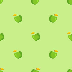 Green apples seamless pattern background.