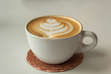 cup of cappuccino, white arte latte, coffee, 