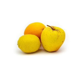 lemon, orange and apple