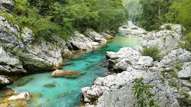Soča river - tipical emerld-color, UHD