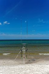 On the beach Dębki Poland fishing 2
