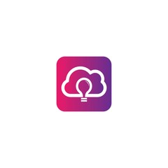 Cloud lamp logo vector icon design