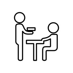 Group of business people working in office and talking. Flat icon design.