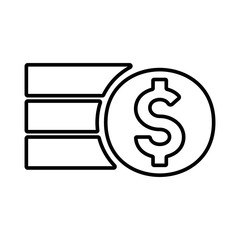 Gold bar with dollar sign. Savings, investment symbol. Flat design for finance concept.