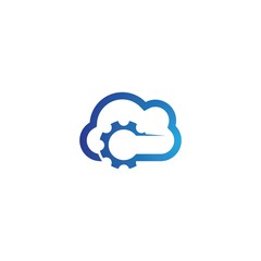 Cloud gear logo vector icon design