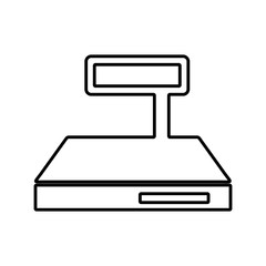 Electronic market scale. Flat icon design.