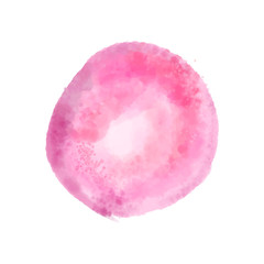 Isolated watercolor pink pastel round hand drawn element