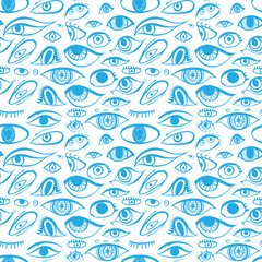 Set of Different Eye Icons Isolated on White
