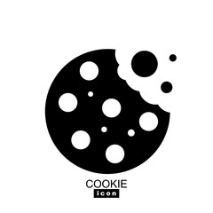 Simple Cookie Icon, Biscuit Symbol Vector Illustration