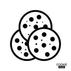 Simple Cookie Icon, Biscuit Symbol Vector Illustration