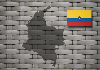 Flag and map of Colombia.