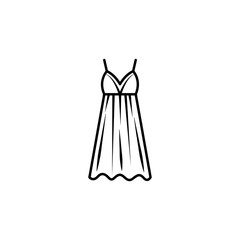 dress line illustration icon on white background.