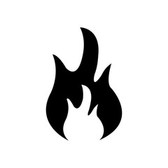 Fire flame icon. Black icon isolated on white background. Fire flame silhouette