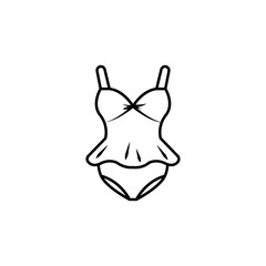 swimming clothes line illustration icon on white background