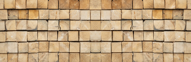 Brown wooden cubes texture background banner panorama

