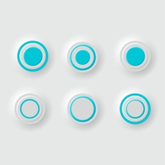 Buttons white set background