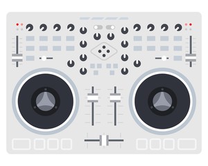 Electronic device, mixer designed to mix sound signals Musician flat icon vector isolated.