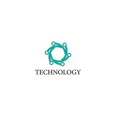 Fototapeta premium Technology logo template vector icon design