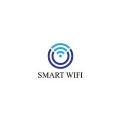 Smart wifi signal logo template icon design