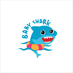 Baby Shark - T-Shirts, Hoodie, Tank, gifts. Vector illustration text for clothes. Inspirational quote card, invitation, banner. Kids calligraphy background. lettering typography