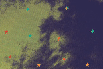 star on a blue fabric  background
