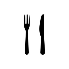 Fork and knife icon, logo isolated on white background