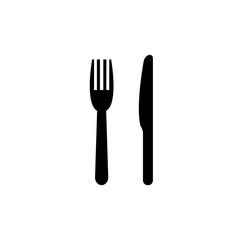 Fork and knife icon, logo isolated on white background