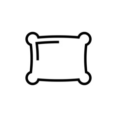Pillow icon template in outline style on white background, Pillow symbol vector sign isolated on white background illustration for graphic and web design