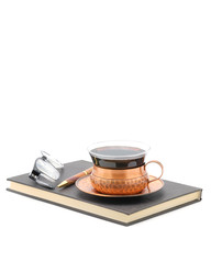 Notebook Tea Reading Glasses and Pen