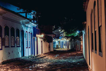 colored streets of paraty colonial village in rio de Janeiro Brazil