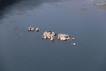 Roches sur la rivière Li à Guilin, Chine