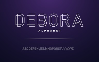 Elegant golden modern alphabet font set