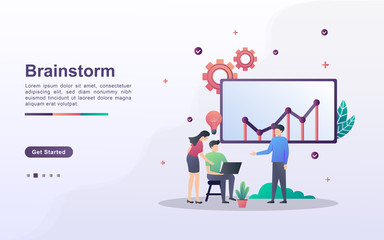 Landing page template of brainstorm in gradient effect style