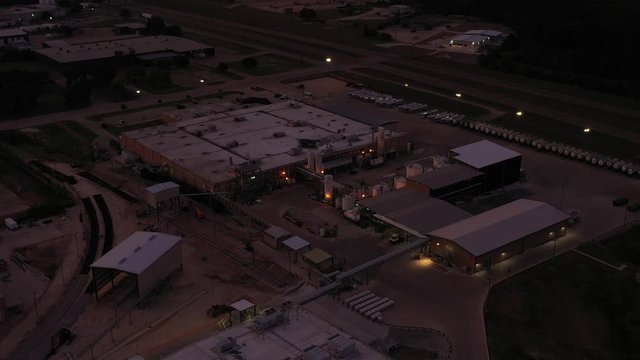 Industrial plant at dusk, Bryan, Texas, USA