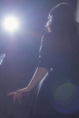 Gorgeous vintage 1950s woman goes on stage....