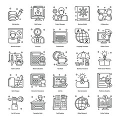 Finance and Business Concepts in Line Style Pack