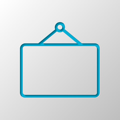 Photo frame for picture, outline linear icon. Paper design. Cutted symbol with shadow