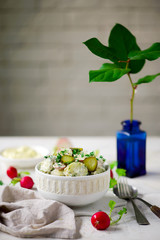 Dilled potato and pickled cucumber salad..style vintage
