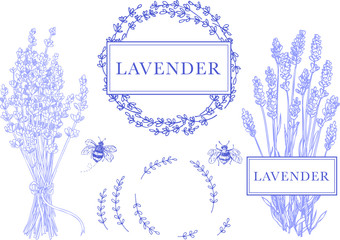 Lavender bouquets and wreath branding kit
