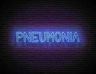 Fototapeta na wymiar Glow Signboard with Pneumonia Inscription