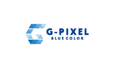 Letter G Logo blue Pixel Vector Design Template. technology Icon. application Symbol For Company And business.