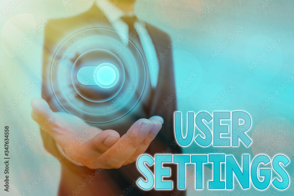 Poster text sign showing user settings. business photo text configuration of appearance operating system pe