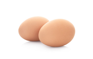 Two chicken egg isolated on white background