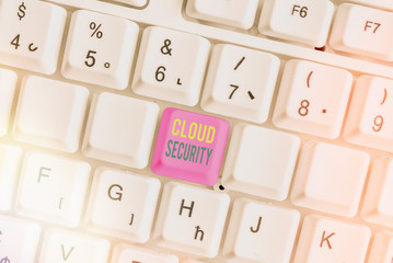 Conceptual hand writing showing Cloud Security. Concept meaning Protect the stored information safe Controlled technology