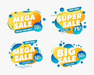set of sale badges banner template design, Big deal special offer end of season vector illustration. for offline online shop promotion discount sign
